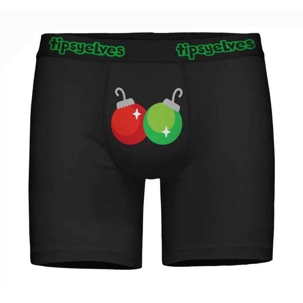Tipsy Elves Mens Jingle Bells Boxer Briefs Black Christmas Underwear XXL NEW